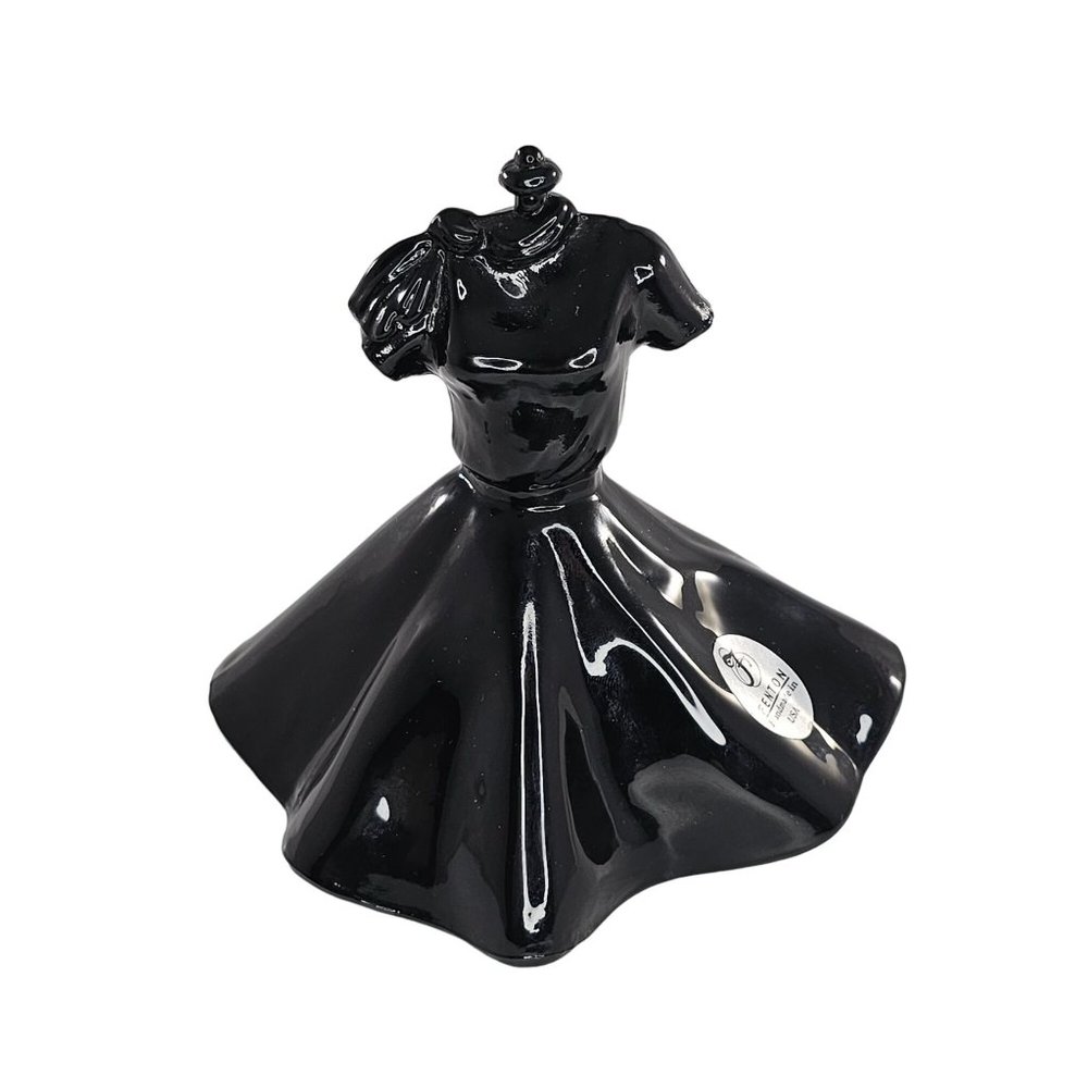 Fenton Art Glass Poodle Skirt Dress Legendary Fashions Unpainted Black